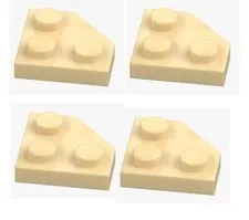 LEGO 4x Plate 2x2 Corner 45° Beige Brick Yellow 26601 6236914 Corner Plate NEW