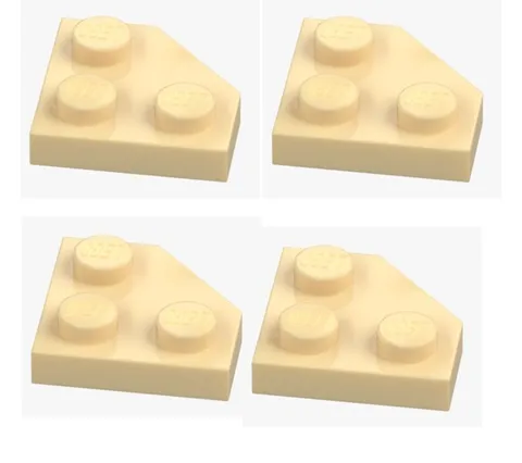 LEGO 4x Plate 2x2 Corner 45° Beige Brick Yellow 26601 6236914 Corner Plate NEW