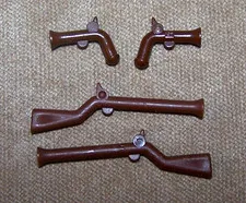 Lego 6252 Pirates Sea Mates - 2 MUSKET, 2 FLINTLOCK MUSKET guns rifles Lot parts
