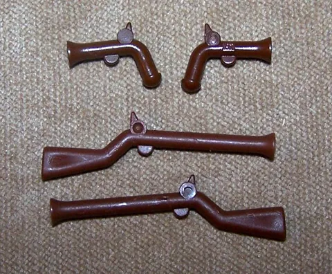 Lego 6252 Pirates Sea Mates - 2 MUSKET, 2 FLINTLOCK MUSKET guns rifles Lot parts