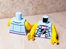 New LEGO Jean Vest DJ Torso Spinning Record Sleeveless Standard Yellow Arms Hand