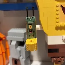 Very Rare Plankton Minifigure With Sticker From SpongeBob Build A Bob