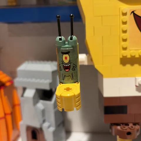 Very Rare Plankton Minifigure With Sticker From SpongeBob Build A Bob