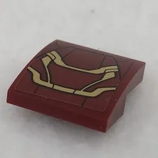 LEGO 15068pb183 Dark Red Slope, Curved 2 x 2 x 2/3 W/ Armor Plates (x1)