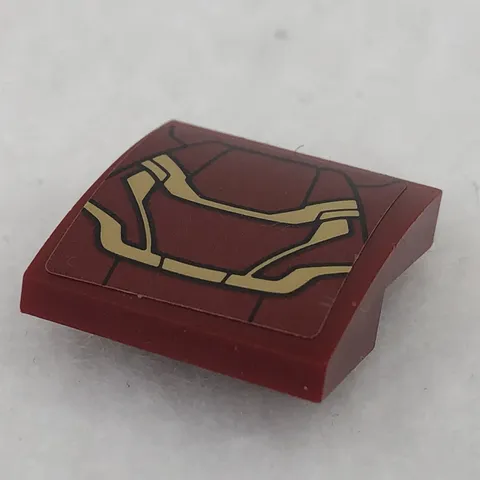 LEGO 15068pb183 Dark Red Slope, Curved 2 x 2 x 2/3 W/ Armor Plates (x1)