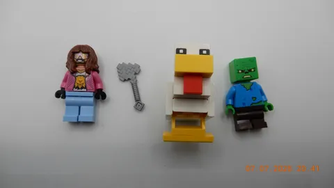 LEGO Minecraft Movie Garrett Garbage Man and Zombie Chicken Jockey Minifigures