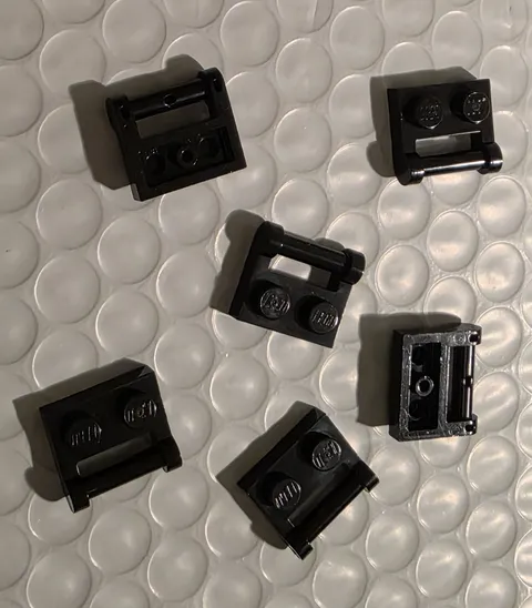 NEW LEGO 6X BLACK PLATE 1X2 W/STICK 3.18 #48336.
