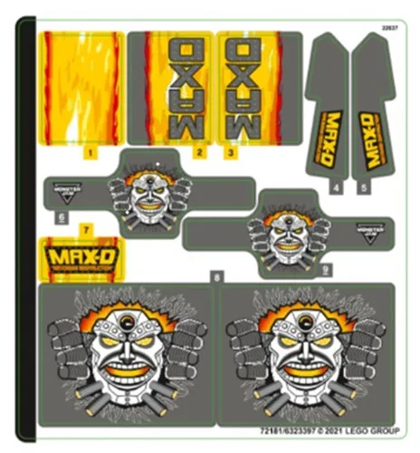 LEGO STICKER SHEET 42119 MONSTER JAM MAX-D from set New