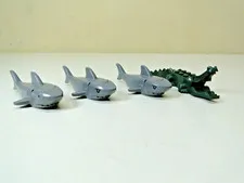 Lego Shark Minifigure Animal LOT Of 3 Sharks One Alligator Crocodile