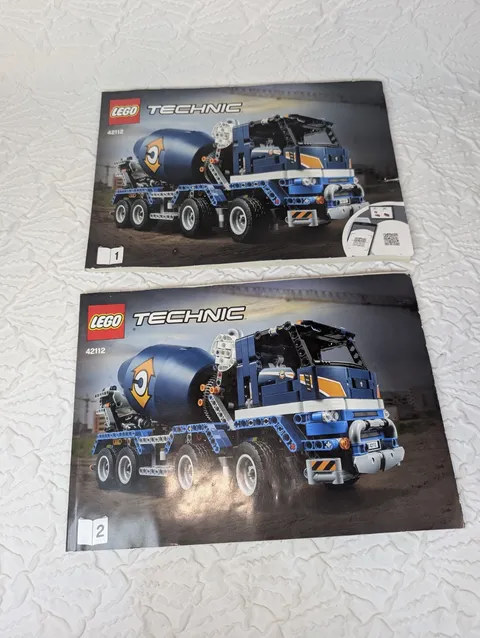 LEGO Technic 42112 Concrete Mixer Truck Instruction Manuals Books 1 & 2 ONLY