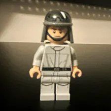 LEGO Plastic Minifigure Gray Uniform with Black Helmet Figure