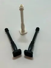 Lego 11062 Lamp Post 2x2x7 w/ 4 Base Flutes (2) black (1) white