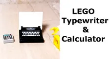 New LEGO Typewriter Old School White Page Calculator Printed parts Lot of 2 WORK