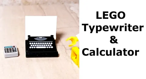 New LEGO Typewriter Old School White Page Calculator Printed parts Lot of 2 WORK