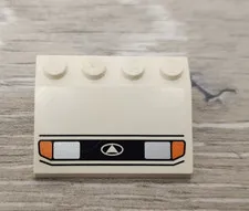 Lego 2514pb04 White Vehicle Mudguard 3 x 4 Slope Silver Car Headlights Orange