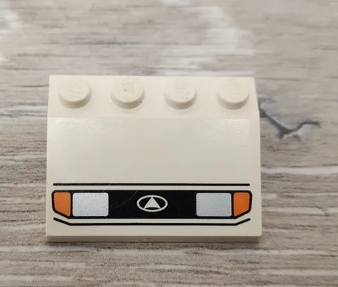 Lego 2514pb04 White Vehicle Mudguard 3 x 4 Slope Silver Car Headlights Orange