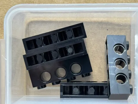LEGO Parts - Black Technic, Brick 1 x 4 with Holes - No 3701 - QTY 5