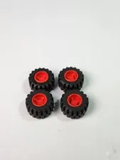 LEGO 6014 Wheel Tire Assembly 6014 / 87697 Red Set Of 4