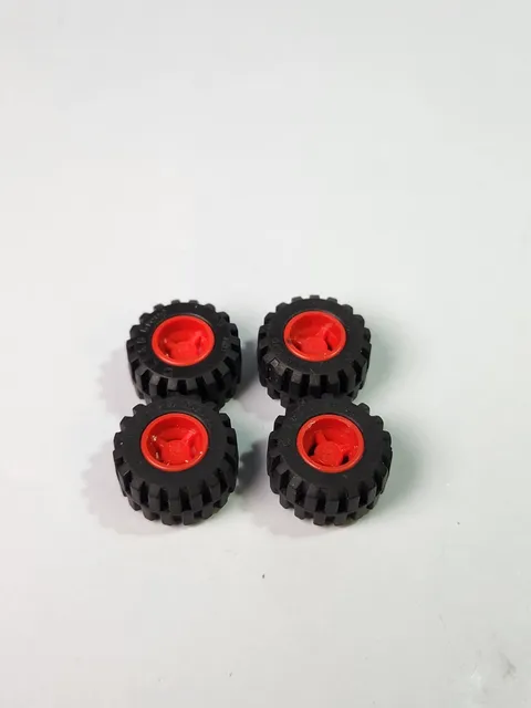LEGO 6014 Wheel Tire Assembly 6014 / 87697 Red Set Of 4