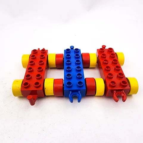 Vintage Duplo Train Car Base with Wheels Lot Of 3 DUPLO Logo 2x6 Red Blue