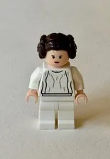 Lego Star Wars Minifigure Princess Leia White Dress Bun Hair 7965 