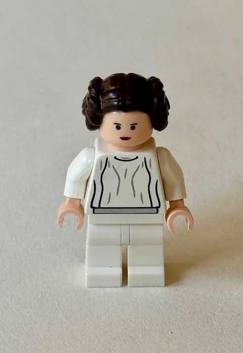 Lego Star Wars Minifigure Princess Leia White Dress Bun Hair 7965 