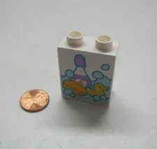 Lego Duplo Bath Tub Toys Rubber Ducky Duck Soap Shampoo Printed House Block