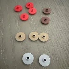 LEGO Tile 2 x 2 Round with Stud (18674) 11 Pieces Red Gray Tan Brown