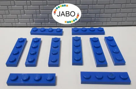 (J7/4/9) LEGO 10 x 3710 flat plate 1x4 blue