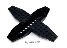 LEGO Black Aviation Plane Bottom 18 x 16 x 1 x 1.3 Aircraft Fuselage Base 35106
