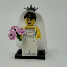 Lego Bride Minifigure Collectible Series 7 CMF Complete Bouquet Tiara & Veil