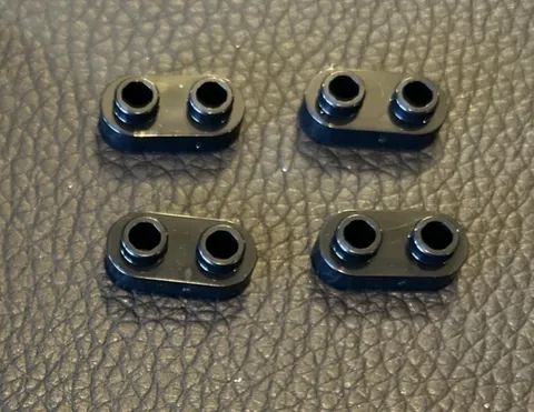 LEGO Parts Black Plate Round 1 x 2 Open Studs Part # 35480 Lot of 4