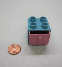 Lego Duplo Blue Cabinet W/ Pink Drawer For Dresser Cabinet Room House