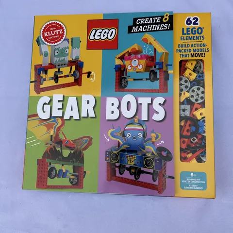NEW! LEGO Klutz Gear Bots STEM Book Set, 62 Pieces + Book, 8 Builds, Ages 8+