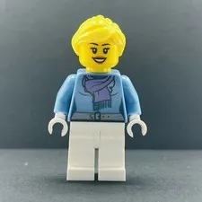 Lego Minifigure Female, Jacket with Medium Lavender Scarf hol126 Holiday