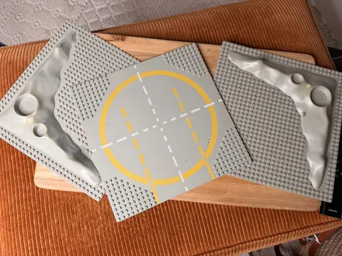3 Base Pads Vintage 70’s Lego Space 3947a 2- Baseplate Raised And Landing Pad