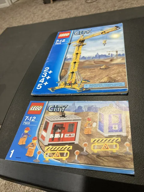 2006 LEGO City construction site 7905 large building crane Manuals Only 1-5 Rare