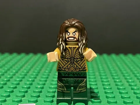 Lego Aquaman Dark Brown Long Hair DC Super Heroes Justice League 76085 sh0429