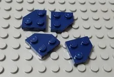 LEGO Lot of 4 Dark Blue 2x2 Cut Corner Plate Pieces