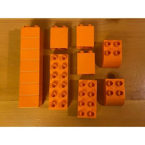 Lego Duplo Orange Replacement Bricks Tall 2x2 2x4 Lot 14 Pieces 2002 Vintage
