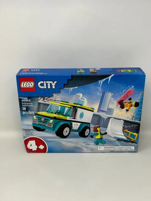 LEGO City Emergency Ambulance and Snowboarder Toy Vehicle Playset for Kids, Boar