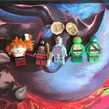 LEGO Teenage Mutant Ninja Turtles Minifigure Lot Leonardo Michelangelo Plastic