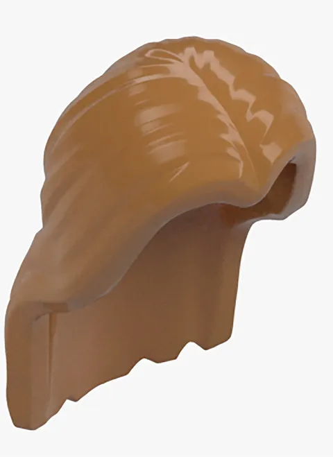 New LEGO Minifigure Hair Medium Nougat Long Parted in Center Woman Man lt brown