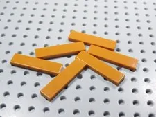 LEGO Lot of 6 Dark Orange 1x4 Smooth Tiles Plates AY
