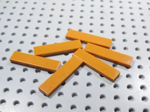 LEGO Lot of 6 Dark Orange 1x4 Smooth Tiles Plates AY