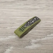 Lego 61678pb075 Olive Green Slope Curved 4 x 1 Silver Crocodile Scales Pattern