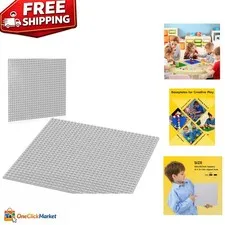 32x32 Studs Classic Gray Baseplates - Perfect for Imaginative Play or Display