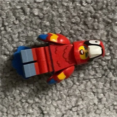 LEGO Parrot Bird Minifigure Red and Blue Figure with Helmet 1pc