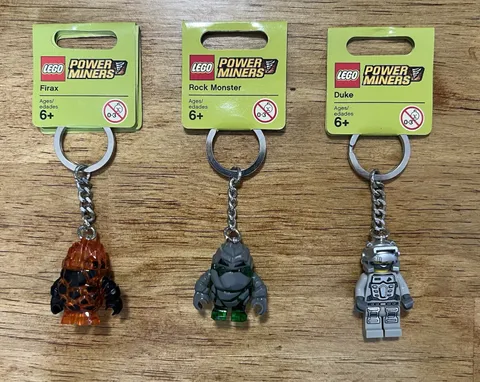 LEGO Power Miners Minifigure Keychain Lot 852505 Boulderax 852862 Firax 852863