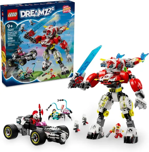 LEGO Dreamzzz Cooper's Tiger Mech & Zero's Hot Rod Car 71497 New Sealed